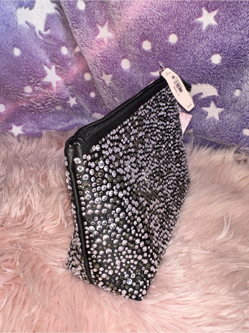 Victoria's Secret Black Crystal-Studded Makeup Pouch - Picture 13 of 14